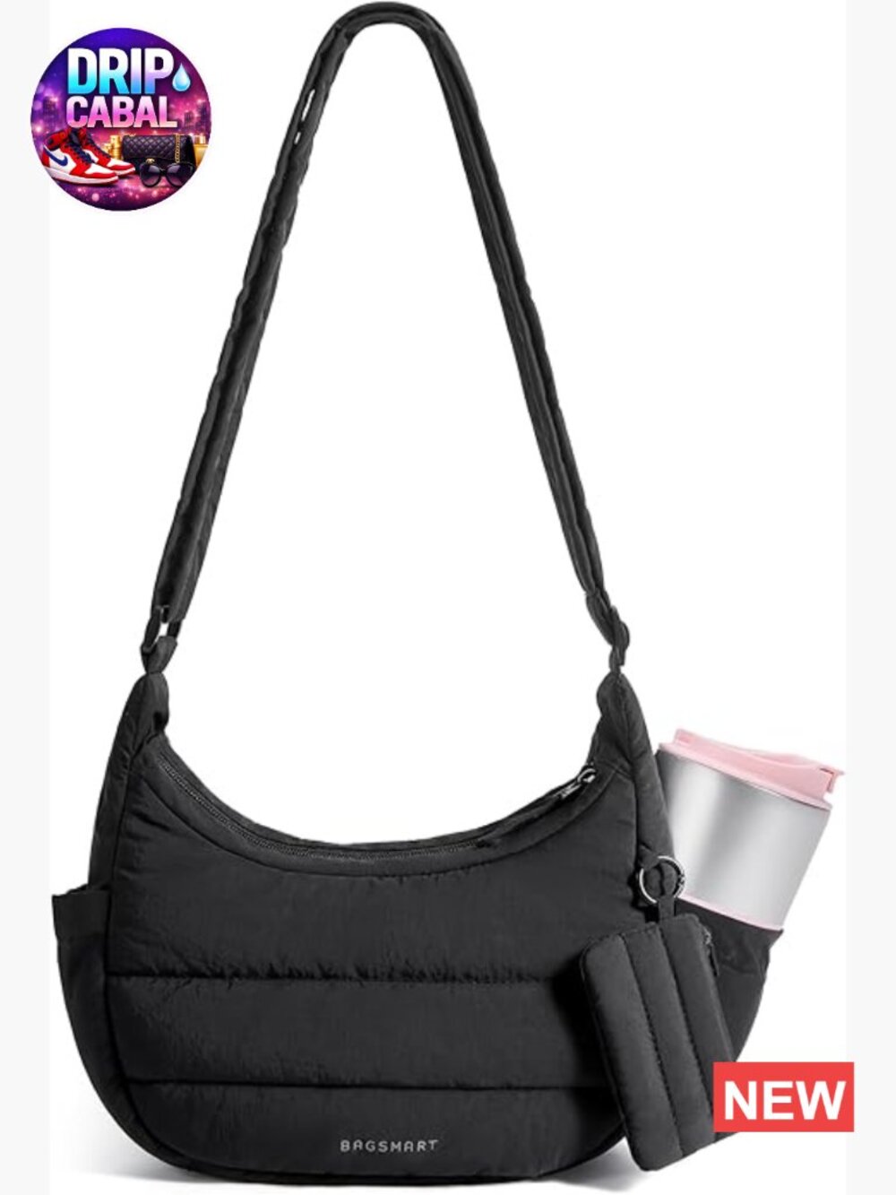 Cloud-Soft Quilted Puffer Crossbody Hobo Bag with Adjustable Strap